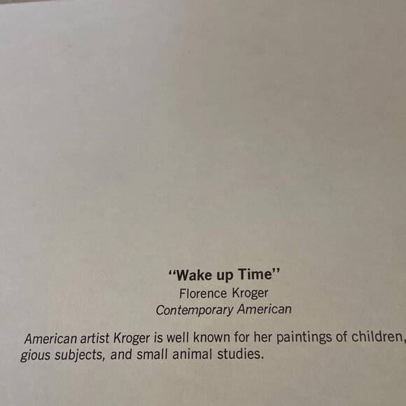 Florence Kroger Print Wake Up Time 11X14 Child Kitten Vintage - Picture 8 of 10